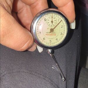 1960s Pedometer - Silver Analog Walking Tracker
